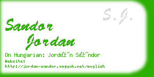 sandor jordan business card